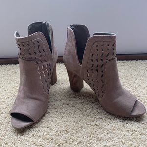 Peep toe booties